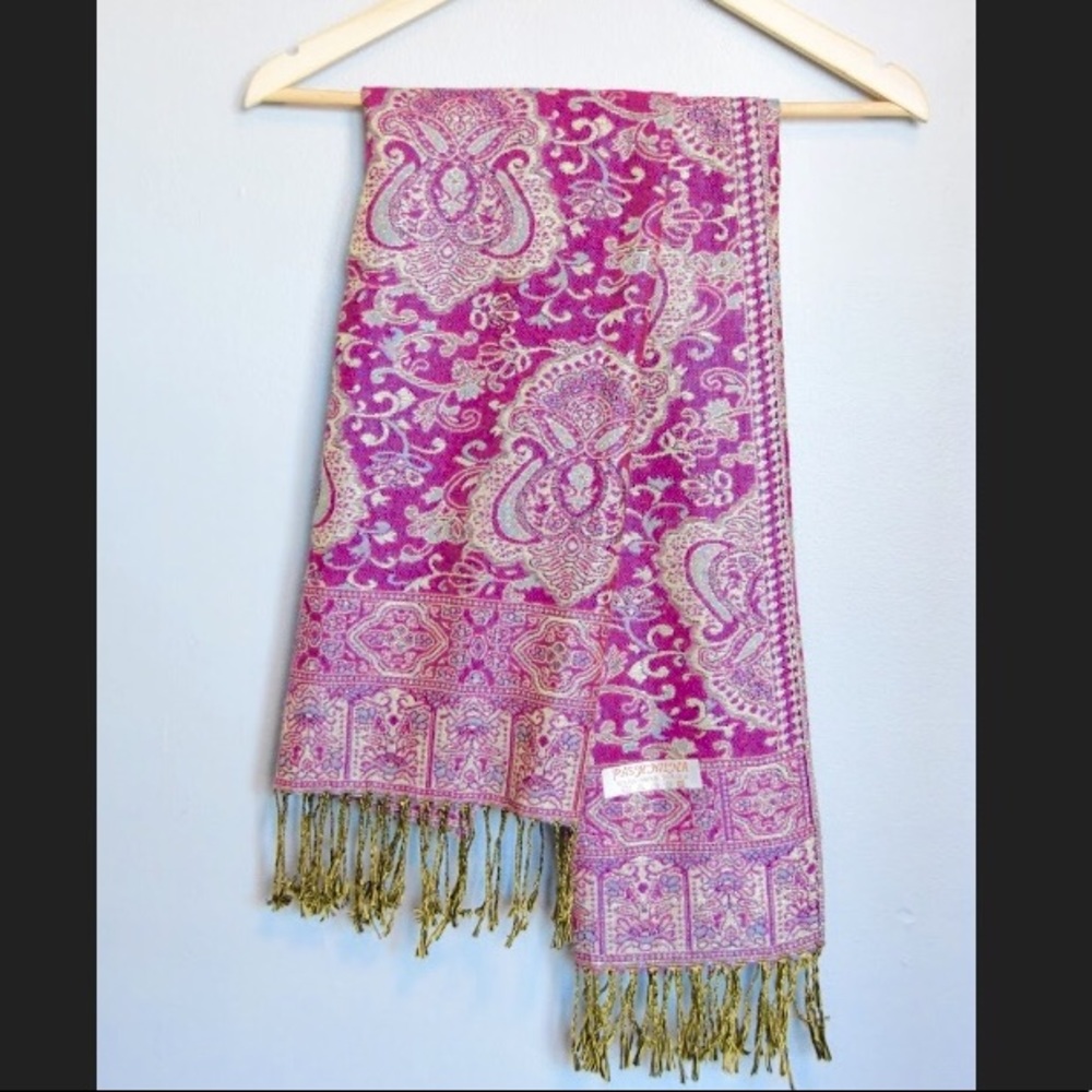 Fuchsia with Gold threading Pashmina